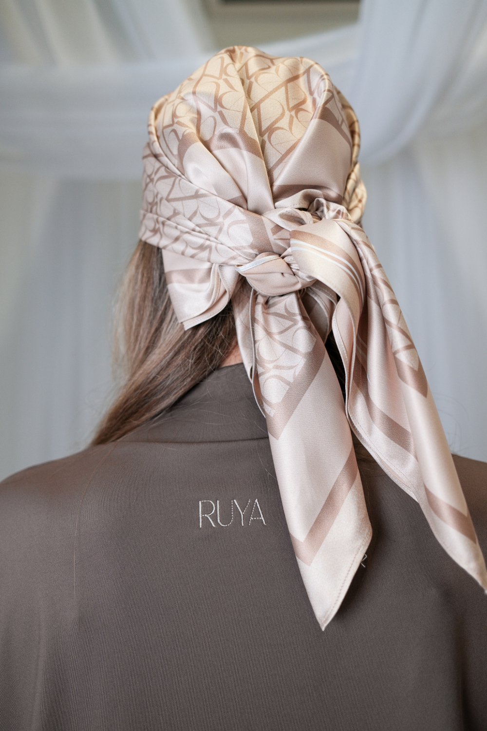 Silk Scarf Beige