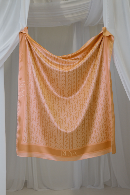 Silk Scarf Peach Orange