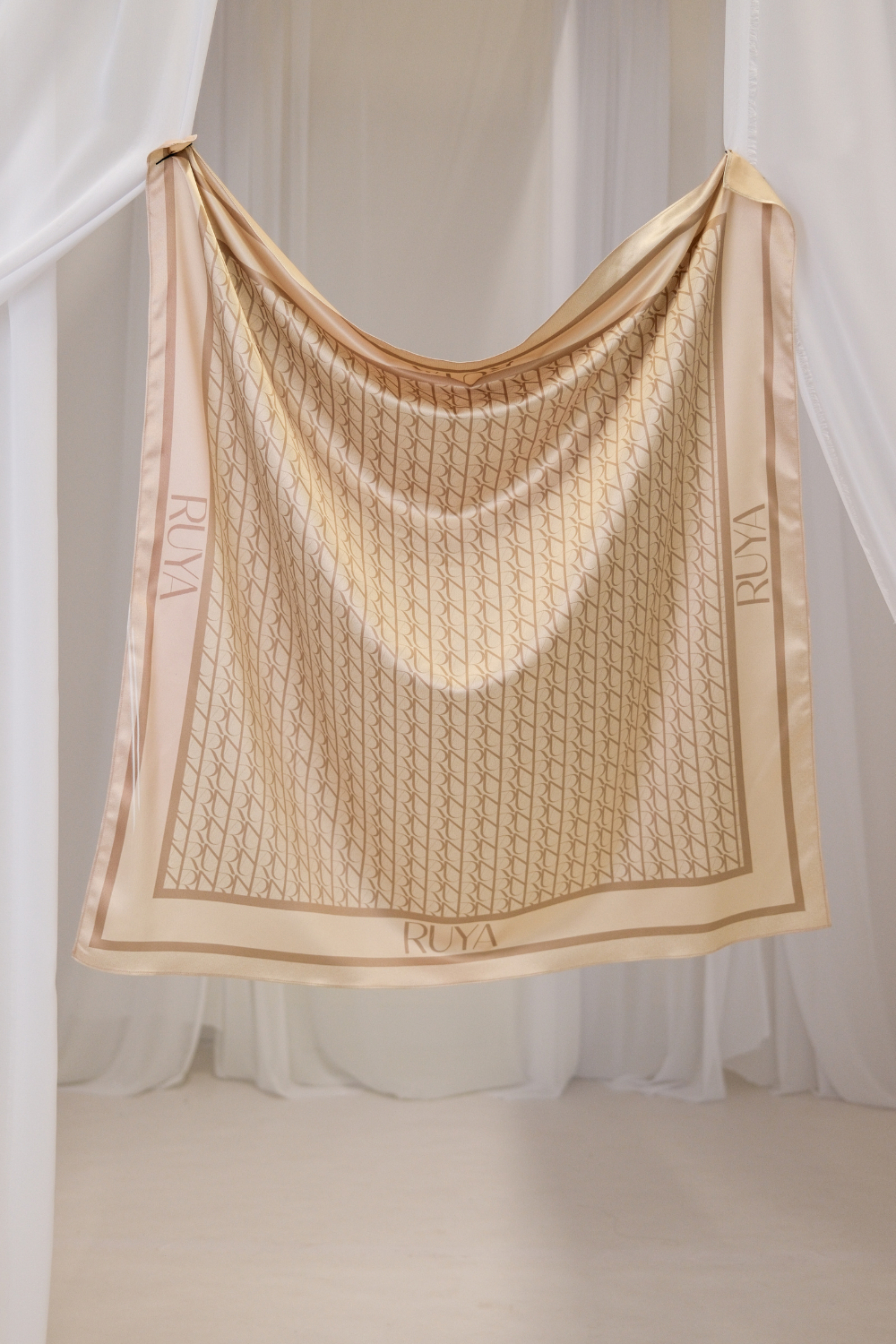 Silk Scarf Beige