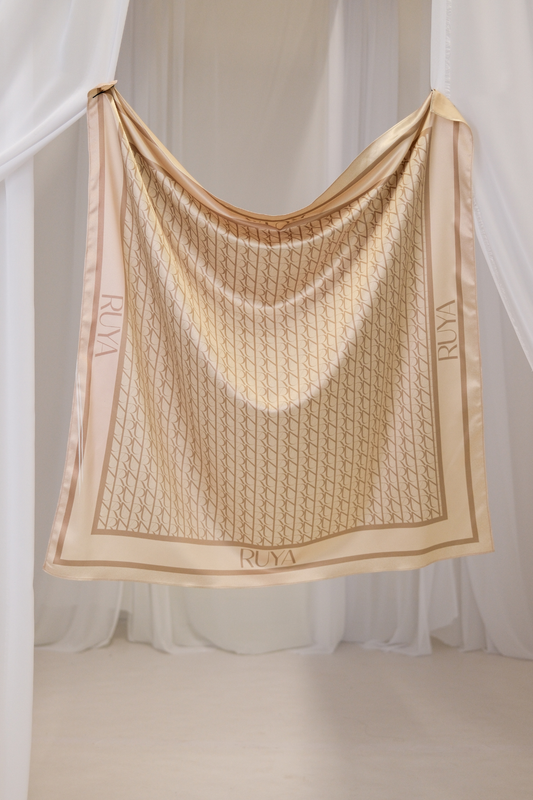 Silk Scarf Beige