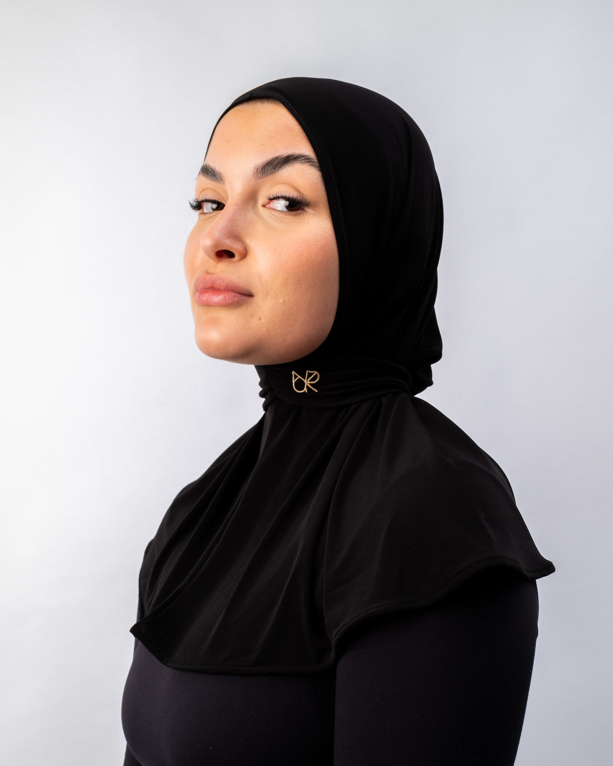 Seamless scarf Black Beige