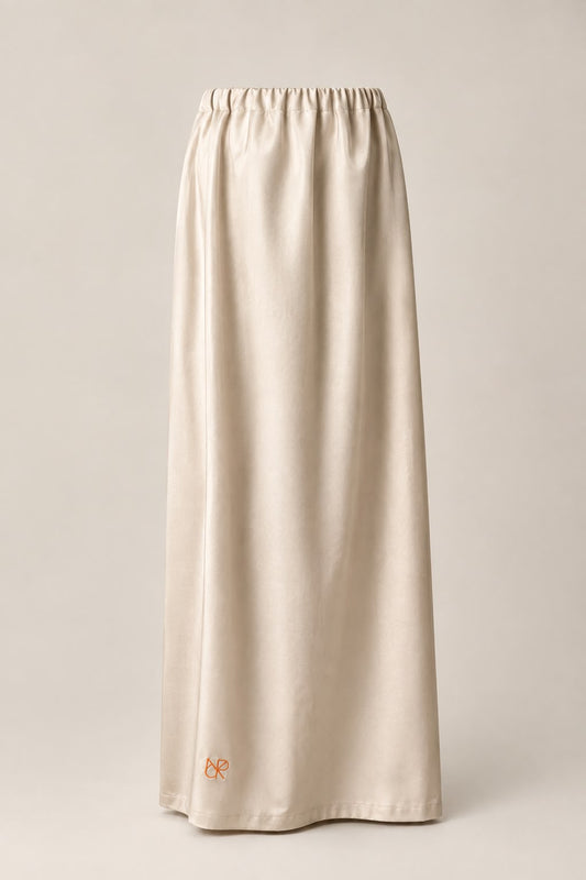Satin Skirt - Beige